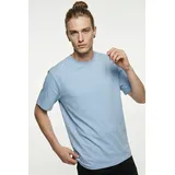 Blend T-Shirt "BHFISHER OVERSIZE TEE", Herren, Gr. M, faded denim, Single Jersey, Obermaterial: 100% Baumwolle, relaxed fit normal, Rundhals, Shirts T-Shirt, Baumwolle, relaxed fit