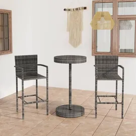 vidaXL Gartenbar-Set 3-tlg. Grau