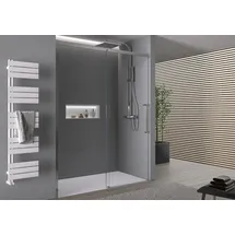 Bernstein Nischendusche mit Schiebetür Soft-Close Chrom 8mm Nano Echtglas 160cm