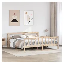 vidaXL Massivholzbett 180 x 200 cm Beige