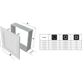 Kratki Warmluftgitter Ofen Edelstahl 17 x 49 cm