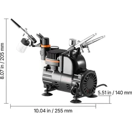 Vevor Airbrush Set 3 St. 0,3/0,3/0,35 mm