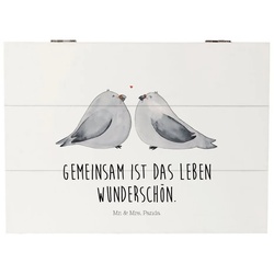 Mr. & Mrs. Panda Dekokiste Hochzeit Turteltauben Liebe – Weiß – Geschenk, Hochzeitskarte, Paarge (1 St) weiß Ø 0 cm x 18 cm x 15 cm