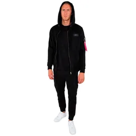 Alpha Industries Back Print Zip Kapuzenpullover Black L