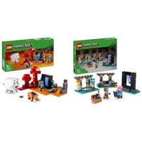 LEGO Minecraft Hinterhalt am Netherportal, Gaming-Spielzeug im Nether & Minecraft Die Waffenkammer, Gaming-Set mit Heldenfiguren