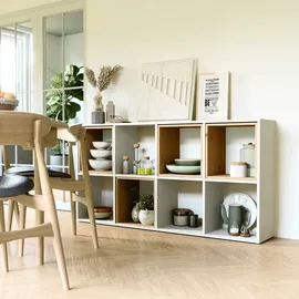 ibonto Bücherregal 2x4 147 x 30 x 147 cm Weiß