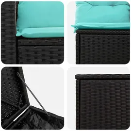 vidaXL Sofa Set 7 Pcs Polyrattan und Stahl blau/schwarz