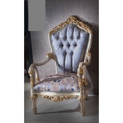 JVmoebel Chesterfield-Sessel Sessel Luxus Designer Grau Textil 1 Sitzer Polster Einsitzer Möbel (1-St., 1x Sessel), Made in Europa blau