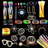 367PCS Knicklichter Party Set, 150 Stück Knicklichter, mit 217 Verbinder, Neon Knicklichter Ketten Sets für Geburtstagsdekorationen, Hochzeitsfeiertaschen, Halloween, Weihnachten