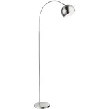 Kugel Bogenleuchte chrom Wohnzimmerleuchte stehend Metall nickel-matt Schirm beweglich LED 11W 1055Lm warmweiß HxLxB 150x58x24 5 cm