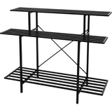 Mendler Pflanzenregal HWC-G32 100 x 120 x 44 cm Schwarz