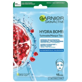 Garnier Skin Active Hydra Bomb, Tuchmaske, Granatapfel Feuchtigkeitsmasken 28 g