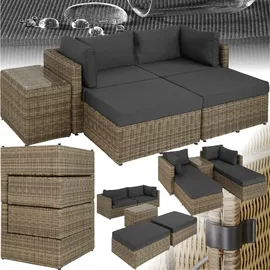 Tectake San Domino Rattan Lounge braun/grau