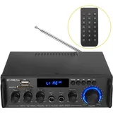 PROZOR Audio Power Stereo Verstärker Bluetooth 5.0 Verstärker HiFi Stereo Amplifier mit 2 Kanal, Bass Treble Tuner, Fernbedienung Digital Endstufe Mini Audio Verstärker für PC Heimkino 50Wx2 12V