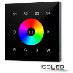 DALI DT8 RGB+W 1 Gruppe Einbau-Touch Master-Controller schwarz 100-240V AC oder DALI-Bus Spannung