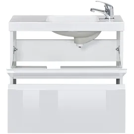 WELLTIME Waschtisch WELLTIME "Barcelona", weiß (weiß, weiß), B:60cm H:57cm T:25cm, Waschtische, Waschtisch, Badmöbel mit reduzierter Tiefe, Breite 60 cm