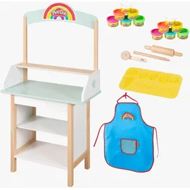 roba Eisstand Spielset aus Holz mit 12 Knetdosen