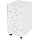 ML-Design Rollcontainer Weiß, Holzwerkstoff, 38x63.5x33 cm, Arbeitszimmer, Container