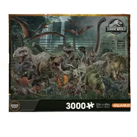 Aquarius Jurassic World Größentabelle, 3000-teiliges Puzzle (3000 Teile Puzzle) – blendfrei – präzise Passform – offiziell Lizenziertes Jurassic World Merchandise & Sammlerstücke – 107,7 x 89,9 cm