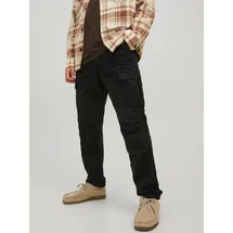 JACK & JONES Ace Tucker Ama Cargohose Black / Detail Solid 29 32