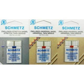 SCHMETZ 3 Zwillingsnadeln Sortiment Stretch NM 4,0/75 Universal NM 4,0/80 und 3,0/90