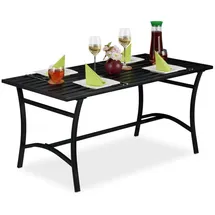 Relaxdays Gartentisch 120 x 60 x 55,5 cm schwarz