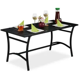 Relaxdays Gartentisch 120 x 60 x 55,5 cm schwarz