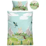 biberna Ritterburg Linon Pistaziengrün 100 x 135 cm + 40 x 60 cm