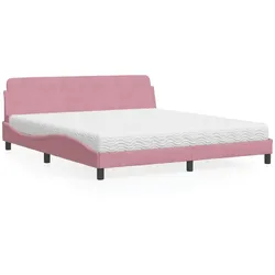 Bett mit Matratze Rosa 180x200 cm Samt