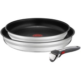 Tefal Pfannenset Schwarz, Edelstahlfarben - 33x12x33 cm,