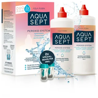 Aqua SEPT Peroxid 2x360ml Kontaktlinsenreiniger mit Behälter
