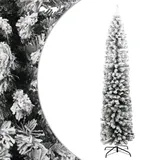 vidaXL Künstlicher Weihnachtsbaum Schlank mit Schnee Grün 180 cm