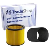 Trade-Shop 2in1 Set: Rundfilter + Schaumstoff-Filter kompatibel mit Thomas Vario 1020, 1030, 1031, 1035, 1043 LG, 1120 comfort, 1130, 1218 plus, 1220