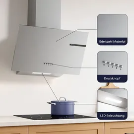 Ciarra VM6765AS Kopffreihaube 60 cm Silber