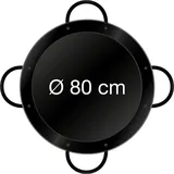 All'Grill Paella-Pfanne emailliert Ø 80 cm mit 4 Griffen, Pfanne + Kochtopf, Schwarz