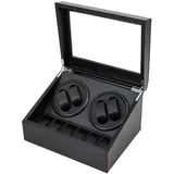 WindWilder Automatische Uhrenbeweger Box, Luxuriöser automatischer Uhrenwender Uhrenvitrine für Automatikuhren, Watch Winder Box mit 4 Uhrenbewe + 6 Uhren, Drehen Mute Uhrenbeweger Display Box