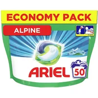 Ariel All-in-1 Pods Waschmittelkapseln, 50 Waschgänge, Alpine, wirksam auch bei Kälte und Frische nachhaltig