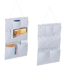 Relaxdays Hängeorganizer 60 x 41 cm 2-tlg. grau