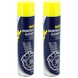 Mannol 2x Bremsenreiniger Montage Cleaner 600 ml Typ 9672 Auto-Reinigungsmittel (Spar-Set 2 Flaschen) blau