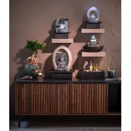 Dehner Polyresin-Zimmerbrunnen Skleda, dunkelgrau/grau