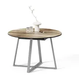 livinity® Firenze Ø 120 cm Eiche rustikal/Grau