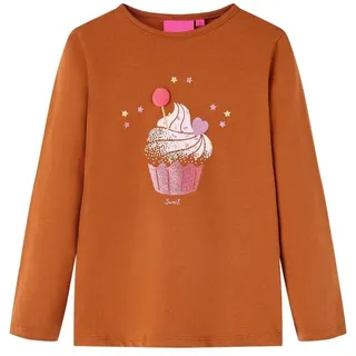 vidaXL Kinder Langarmshirt Eiscreme Langarm T-Shirt Jungen Kindershirt Cognac 104