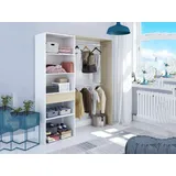 Dmora Kleiderschrank Miramar 158 x 187 x 40 cm Weiß/Eiche