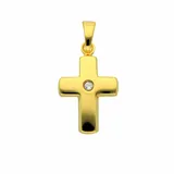 Kettenanhänger ADELIA ́S "Kreuzanhänger 333 Gold ( 8K ) mit Zirkonia", gold, Schmuckanhänger, Damen, mit Zirkonia, Gold, Kettenanhänger, Goldanhänger Kreuz