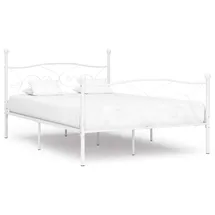 vidaXL Bettgestell mit Lattenrost Weiß Metall 140 × 200 cm