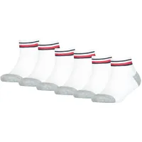 TOMMY HILFIGER Kinder Quarter-Socken, 6er Pack - ICONIC SPORTS, Frottee-Sohle Weiß 35-38