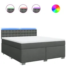 vidaXL Boxspringbett mit Matratze Dunkelgrau 180x200 cm Stoff
