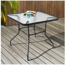 avestar Gartentisch 80 x 80 x 75 cm Schwarz