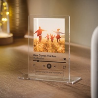 ewolds Personalisiertes Foto Speicher Plaque Das Perfekt Scanbare Musik Geschenk aus Acryl Glas mit Ihrem Foto, Song Title, Interpret und Code, Größe:A6
