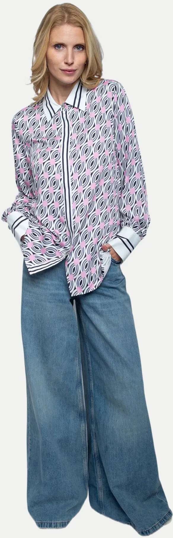 Lässige Hemdbluse Mehrfarbig 42